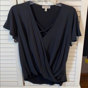 Black short sleeve top